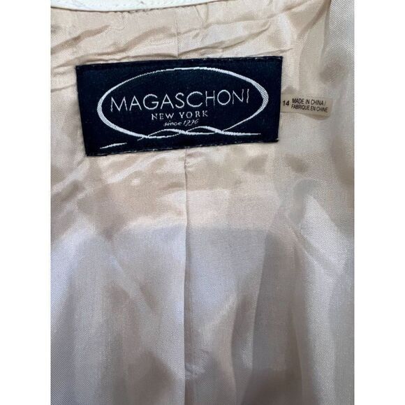 Magashoni Tweed Convertible Jacket in Beige Size 14 - Picture 8 of 9